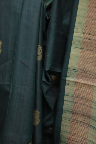 Green Raw Silk Saree - SRGRSS289