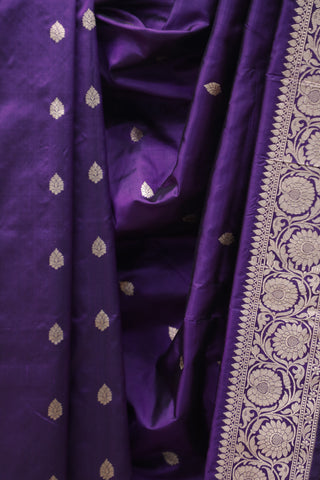 Purple Banarasi Silk Saree-SRPBSS539