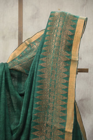 Green Linen Jamdani Saree -SRGLJS281