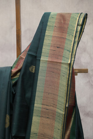 Green Raw Silk Saree - SRGRSS289