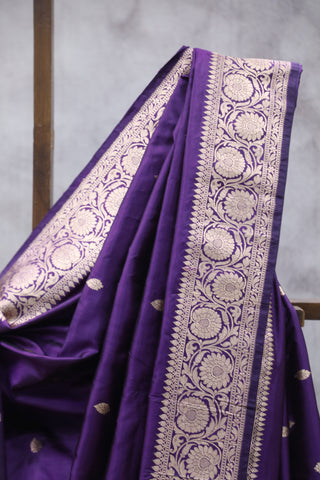 Purple Banarasi Silk Saree-SRPBSS539