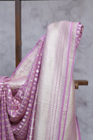 Purple Georgette Banarasi Silk Saree - SRPGBSS339