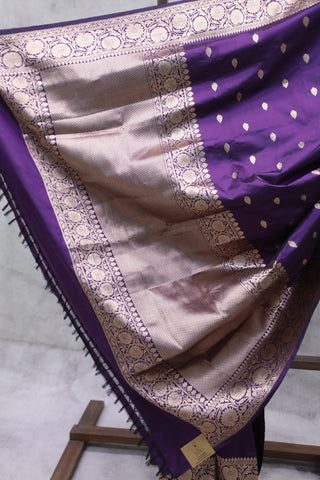 Purple Banarasi Silk Saree-SRPBSS539