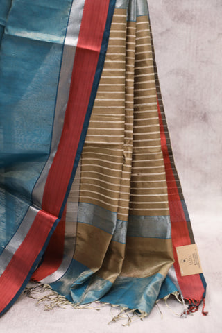 Pastel Blue Silk Maheshwari Saree -SRPBSMS168