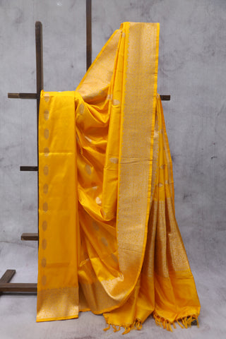 Turmeric Yellow Banarasi Silk Saree-SRTYBSS540