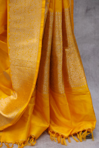 Turmeric Yellow Banarasi Silk Saree-SRTYBSS540