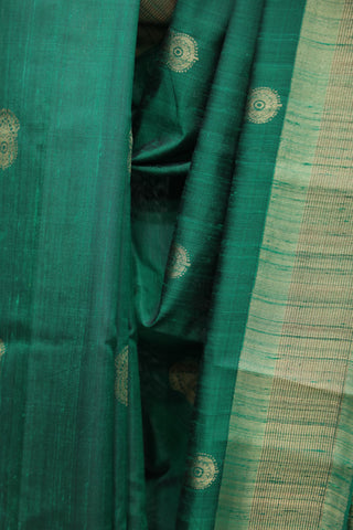 Green Raw Silk Saree - SRGRSS547