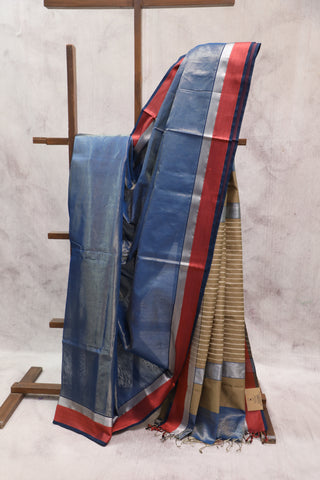 Pastel Blue Silk Maheshwari Saree -SRPBSMS165