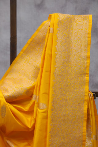 Turmeric Yellow Banarasi Silk Saree-SRTYBSS540