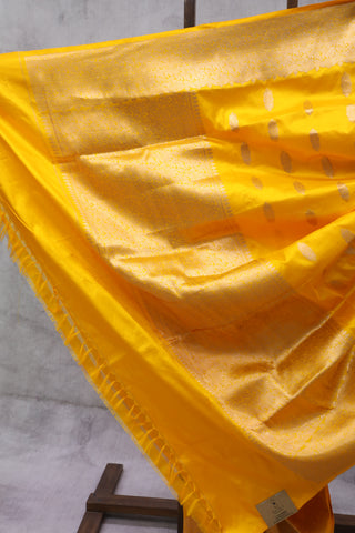 Turmeric Yellow Banarasi Silk Saree-SRTYBSS540