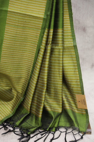 Moss Green Raw Silk Saree - SRMGRSS12EX