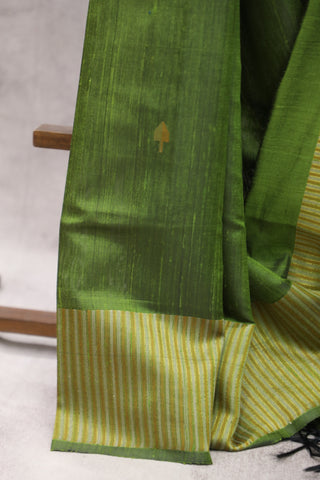 Moss Green Raw Silk Saree - SRMGRSS12EX