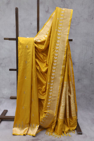 Yellow Banarasi Silk Saree-SRYBSS535