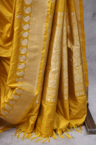 Yellow Banarasi Silk Saree-SRYBSS535