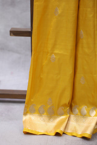 Yellow Banarasi Silk Saree-SRYBSS535