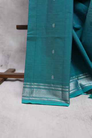 Teal Green Cotton Paithani Saree-SRTGCPS294