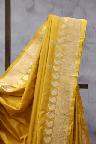 Yellow Banarasi Silk Saree-SRYBSS535