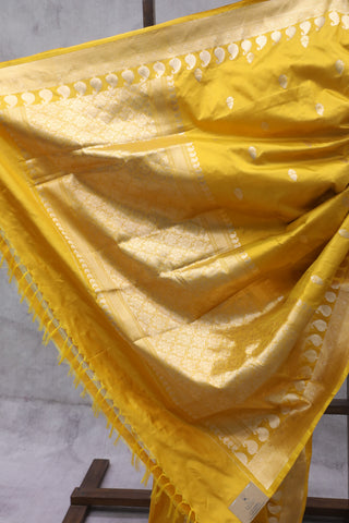 Yellow Banarasi Silk Saree-SRYBSS535