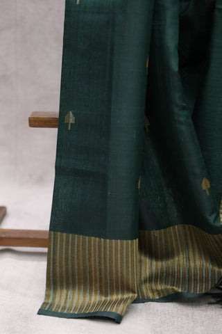 Green Raw Silk Saree - SRGRSS18EX