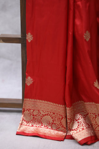 Red Banarasi Silk Saree-SRRBSS534