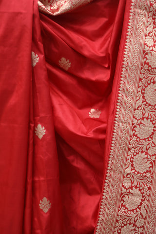 Red Banarasi Silk Saree-SRRBSS534