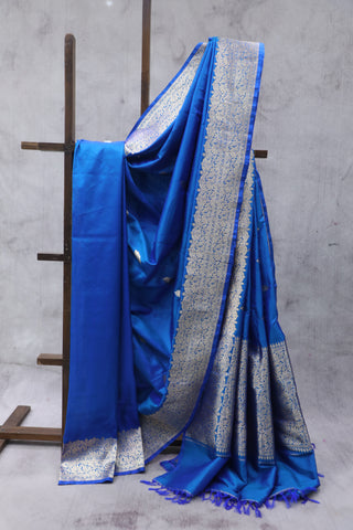 Blue Banarasi Silk Saree-SRBBSS533