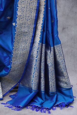 Blue Banarasi Silk Saree-SRBBSS533