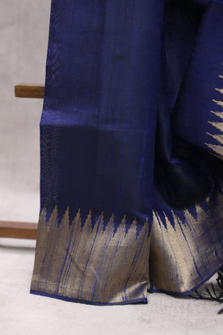 Dark Blue Raw Silk Saree-SRDBRSS240