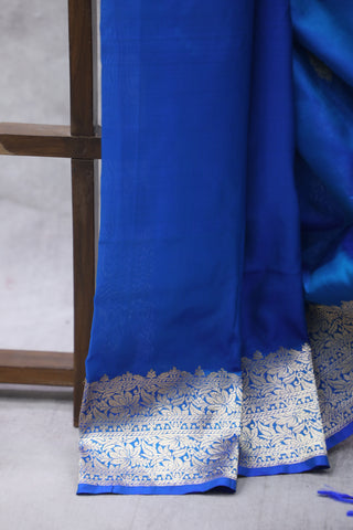 Blue Banarasi Silk Saree-SRBBSS533