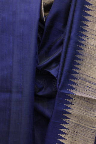 Dark Blue Raw Silk Saree-SRDBRSS240