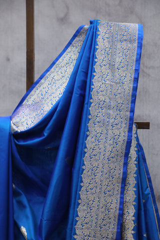 Blue Banarasi Silk Saree-SRBBSS533