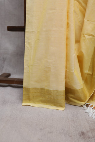 Pastel Yellow Cotton Paithani Saree-SRPYCPS299