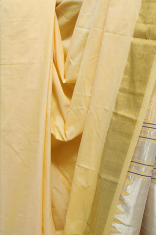 Pastel Yellow Cotton Paithani Saree-SRPYCPS299