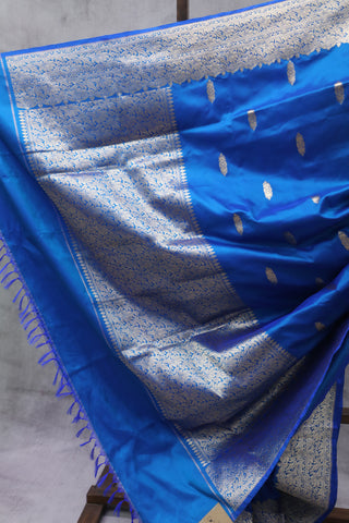 Blue Banarasi Silk Saree-SRBBSS533