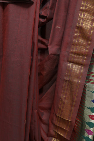 Peanut Brown Cotton Paithani Saree-SRPBCPS311