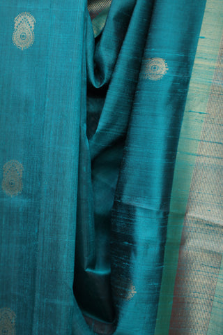 Peacock Green Raw Silk Saree - SRPGRSS552