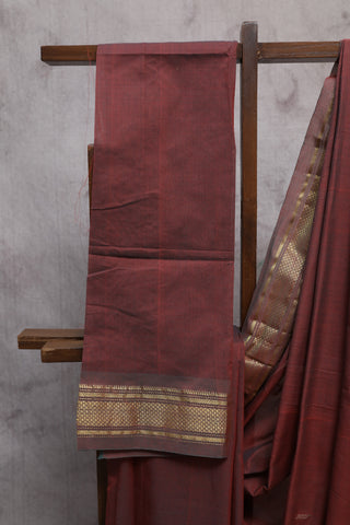 Peanut Brown Cotton Paithani Saree-SRPBCPS311