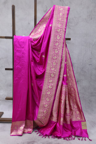 Pink Banarasi Silk Saree-SRPBSS532