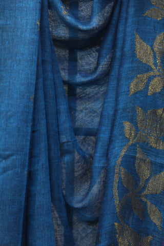 Blue Linen Jamdani Saree -SRBLJS264