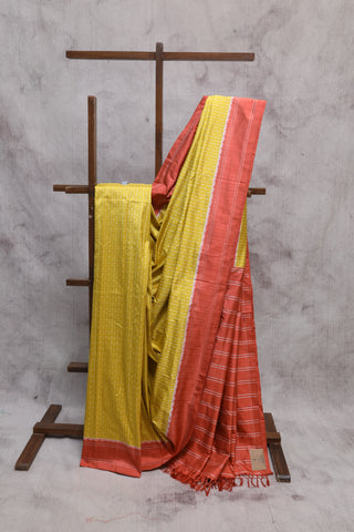 Yellow Pochampalli Silk Ikat Saree-SRYSIS46(RD23)