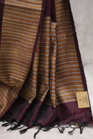 Wine Raw Silk Saree - SRWRSS550