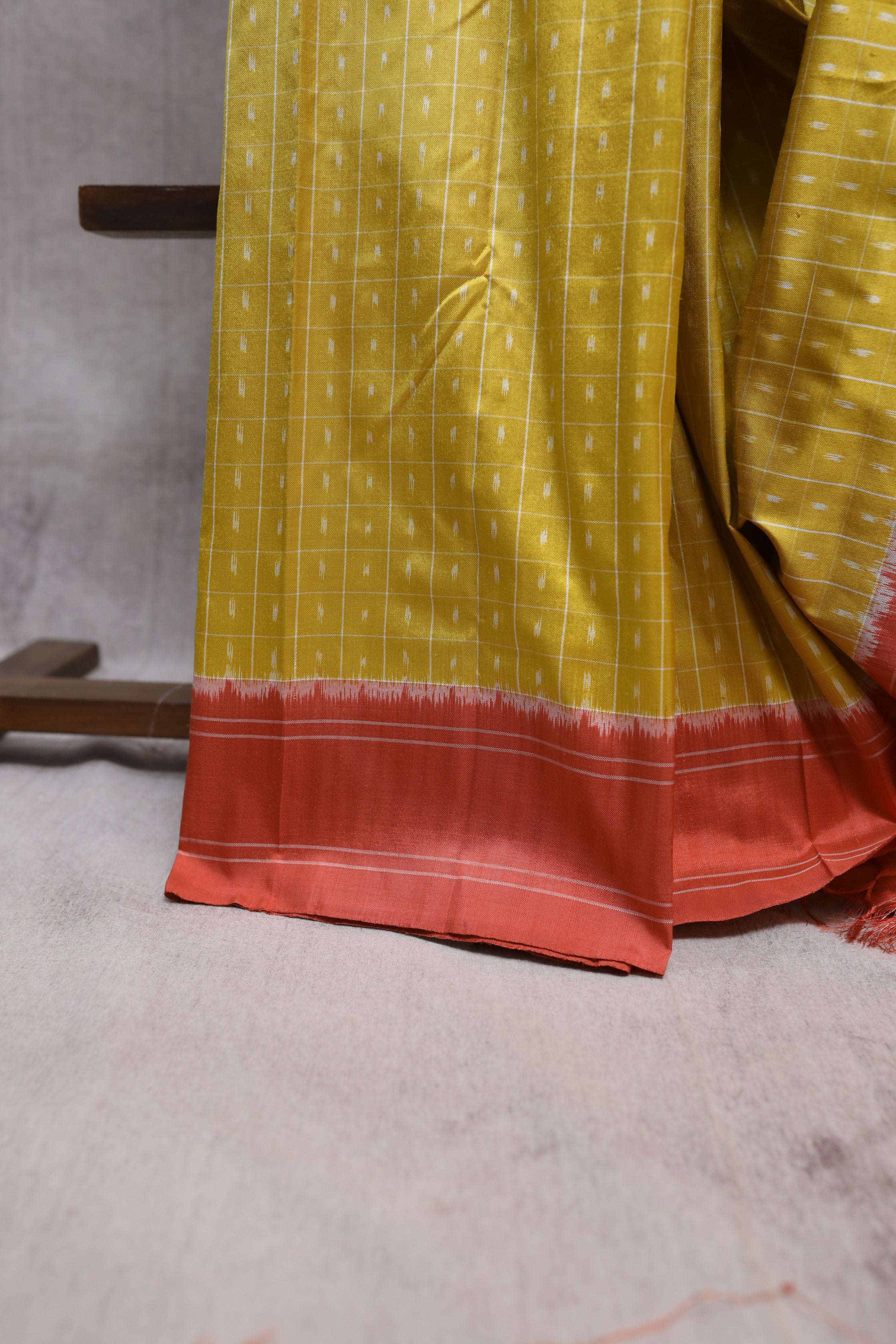 Yellow Pochampalli Silk Ikat Saree-SRYSIS46