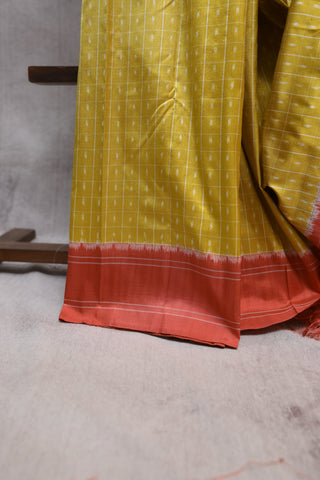 Yellow Pochampalli Silk Ikat Saree-SRYSIS46(RD23)