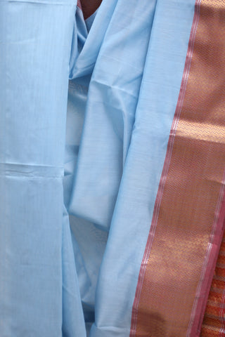 Pastel Turquoise Silk Maheshwari Saree - SRPTSMS289