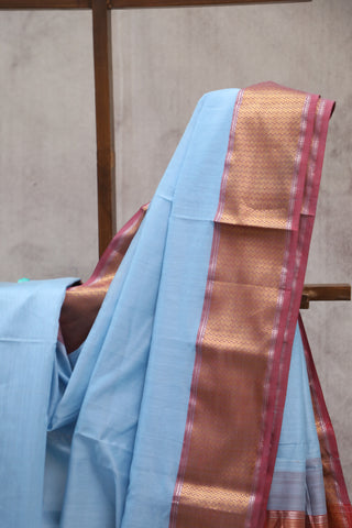 Pastel Turquoise Silk Maheshwari Saree - SRPTSMS289