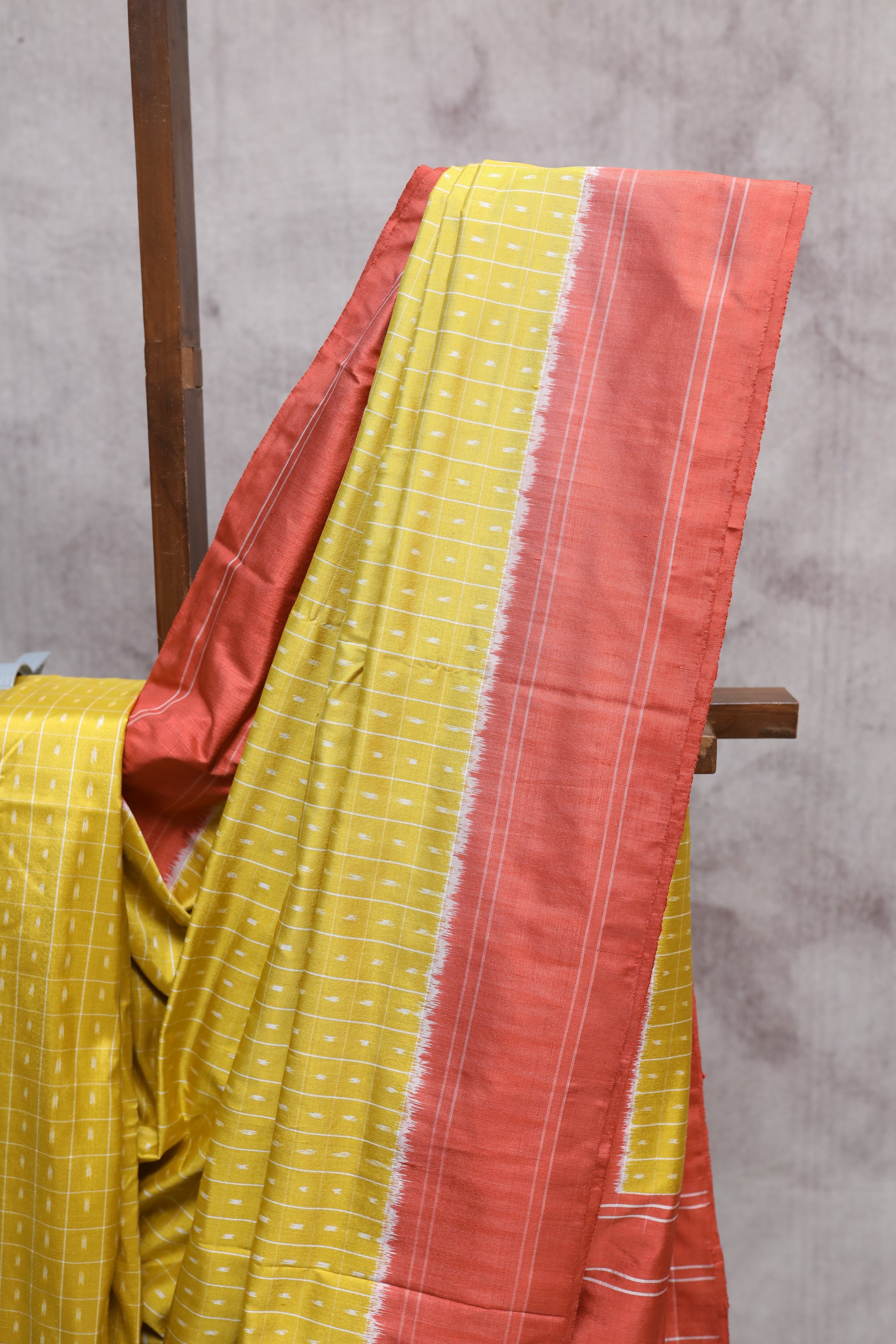 Yellow Pochampalli Silk Ikat Saree-SRYSIS46