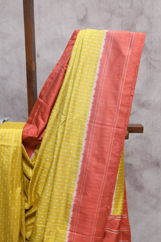 Yellow Pochampalli Silk Ikat Saree-SRYSIS46(RD23)