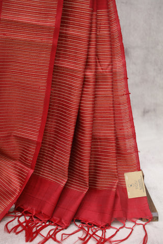 Red Raw Silk Saree - SRRRSS546