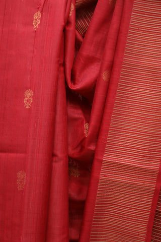 Red Raw Silk Saree - SRRRSS546