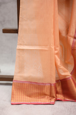 Peach Silk Maheshwari Saree -SRPSMS141